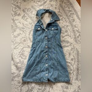 House of Harlow 1960 Blue Denim Halter